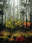 "Fading. Forest". 2026. Oil on canvas. 160x120 cm. Location: Gallery Vernissage 