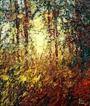 "Warm Light. Trees". 2026. Oil on canvas. 30x25 cm. Location: Gallery Vernissage 