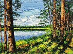 &quot;Shadows. Lake Landscape&quot;. 2022. Oil on canvas. 60x80 cm. Private collection 
