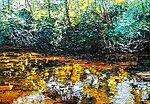 &quot;Light on River Landscape&quot;. 2023. Oil on canvas. 70x100 cm. Private collection 