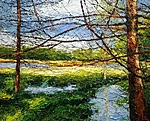 &quot;Marsh Edge. Pines&quot;. 2024. Oil on canvas. 80x100 cm. Private collection 