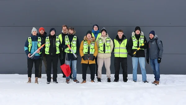 The RP2 rocket team together with their supervisor, Tiziano Fiore.