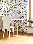 White wooden chair and table for kids