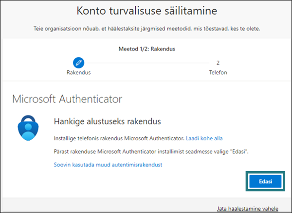 Microsoft Authenticator rakenduse hankimine