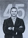 "45" Süsi paberil, 42x58 cm. Tellimustööna valminud joonistus.