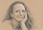 &quot;Kristi&quot; Graphite and chalk on handicraft cardboard, 297x210 mm. A commissioned portrait drawing.