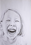 &quot;Laughter&quot; 7B-9B pencil on A3 paper. To get such picture I had to tickle the model a bit.