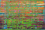 &quot;Kui elu läheb mööda&quot; Õli lõuendil, 120x80 cm. Mitmes kihis maalimisel on kasutatud ainult kaabitsaid ja rohkelt värvi. Maal on kuivanud viis kuud ja roheline värv on ikka veel pisut kuivamata. Maal on inspireeritud Gerhard Richteri töödest. MÜÜDUD
