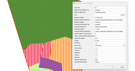 Output geometries with fixed errors and resulting attribute fields.