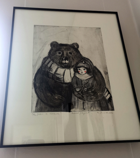  Marilyn Piirsalu, “Karu ja tüdruk”, kuivnõel. Tutvustus:  115 €