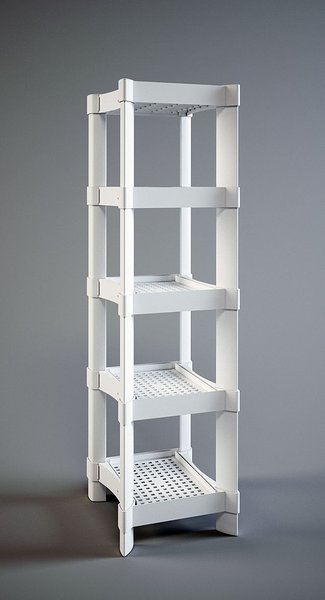 Plastic base, adjustable height, shelf capacity 15 kg