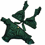 Green silk bra panties