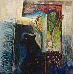 Must koer õli vineeril 152,5x152,5 cm 2024