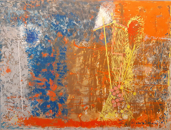 Pinnad ja fragmendid õli papp 86x116 cm 2020