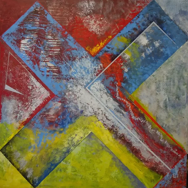 Ristpiste 15 õli vineeril 152,5x152,5 cm 2024