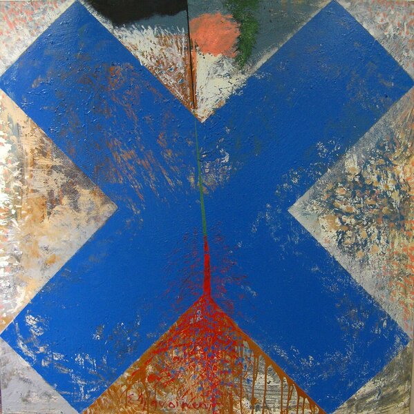 Ristpiste 5 õli vineer 150x150 cm