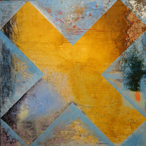 Ristpiste 8 õli vineer 150x150 cm  2019