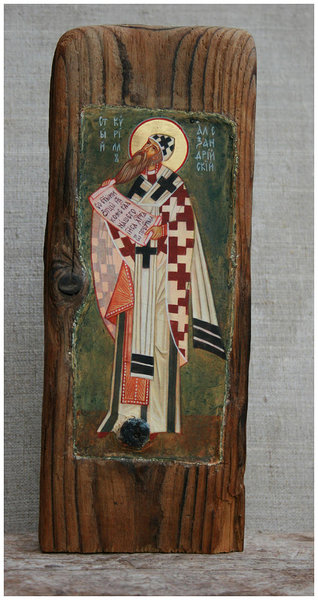 Svētītājs Aleksandrijas Kirils,  Baznīctēvs, Aleksandrijas patriarhs (10 x 26 cm)