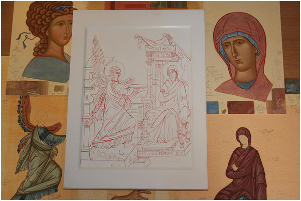 Study of icon &quot;The Annunciation&quot;