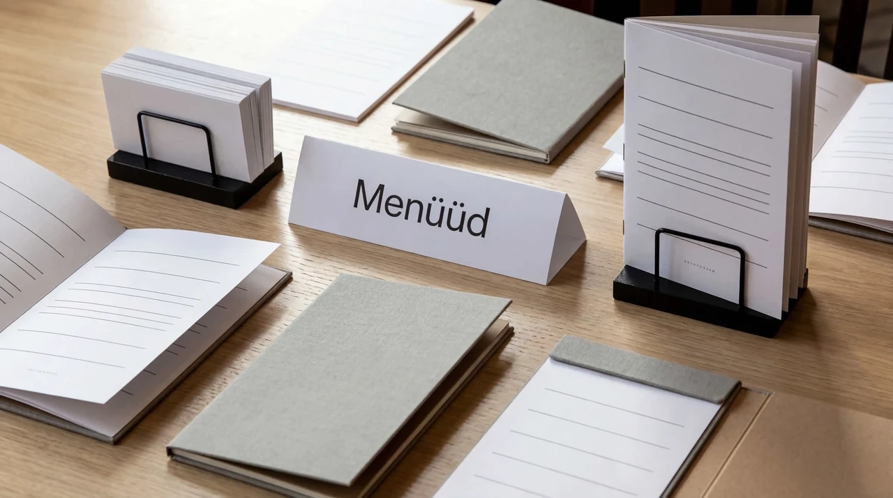    Menüüde kujundamine ja tootmine