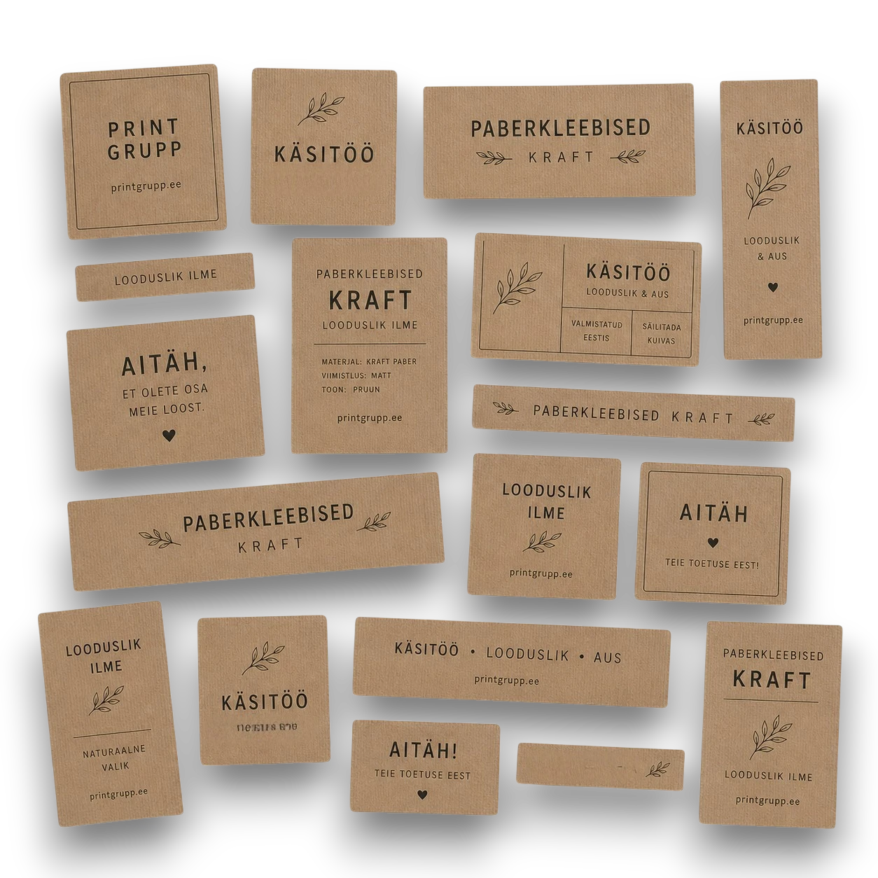 Pruunid kraft-paberkleebised