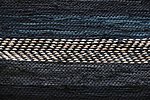 Handwoven dark  rug of black denim 90 x 188 cm /35 x 74 inch from Terra Mama e-shop