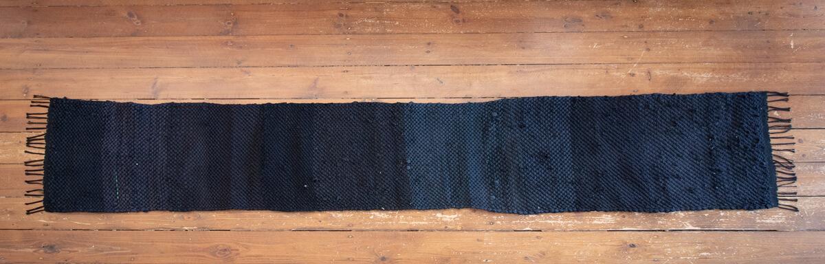 Terra Mama kangastelgedel kootud kaltsuvaip  "Must Paneel"