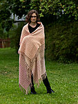 Terra Mama handwoven wool throw with fringe and coloured with mushrooms