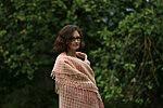 Terra Mama handwoven wool throw with fringe and coloured with mushrooms