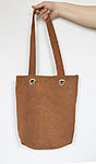 Vintage calf leather punched tote with a Muhu rooster