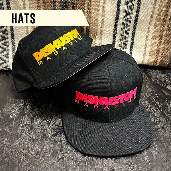 Diskustom Magazine online store section for hats