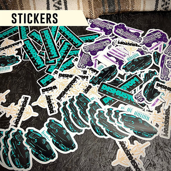 Diskustom Magazine online store section for stickers