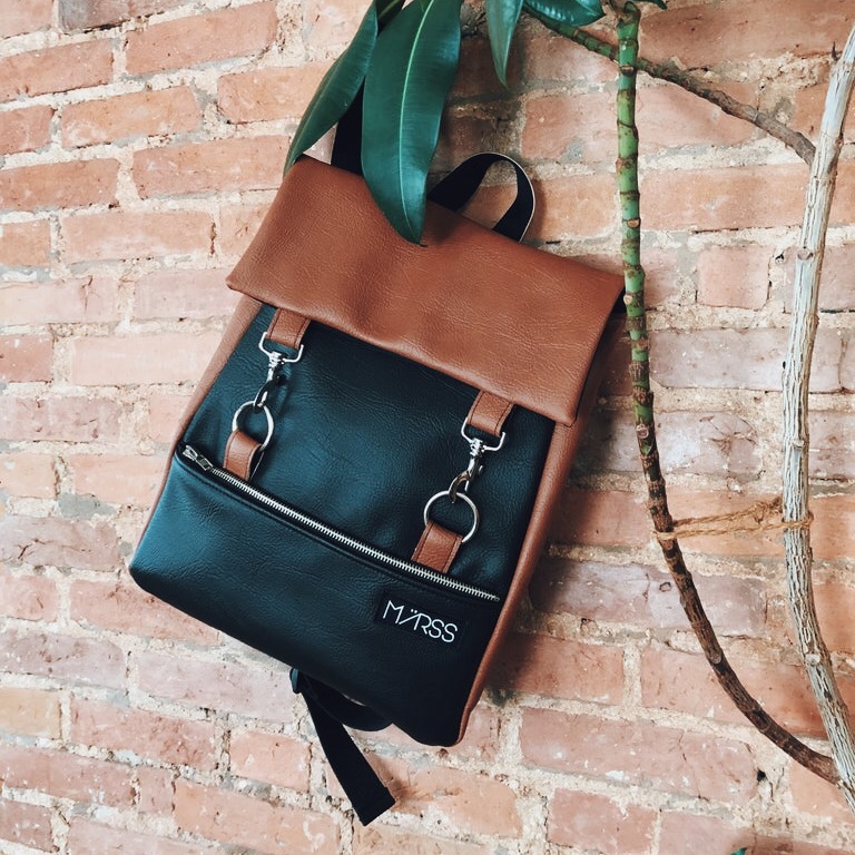 vegan leather backpack