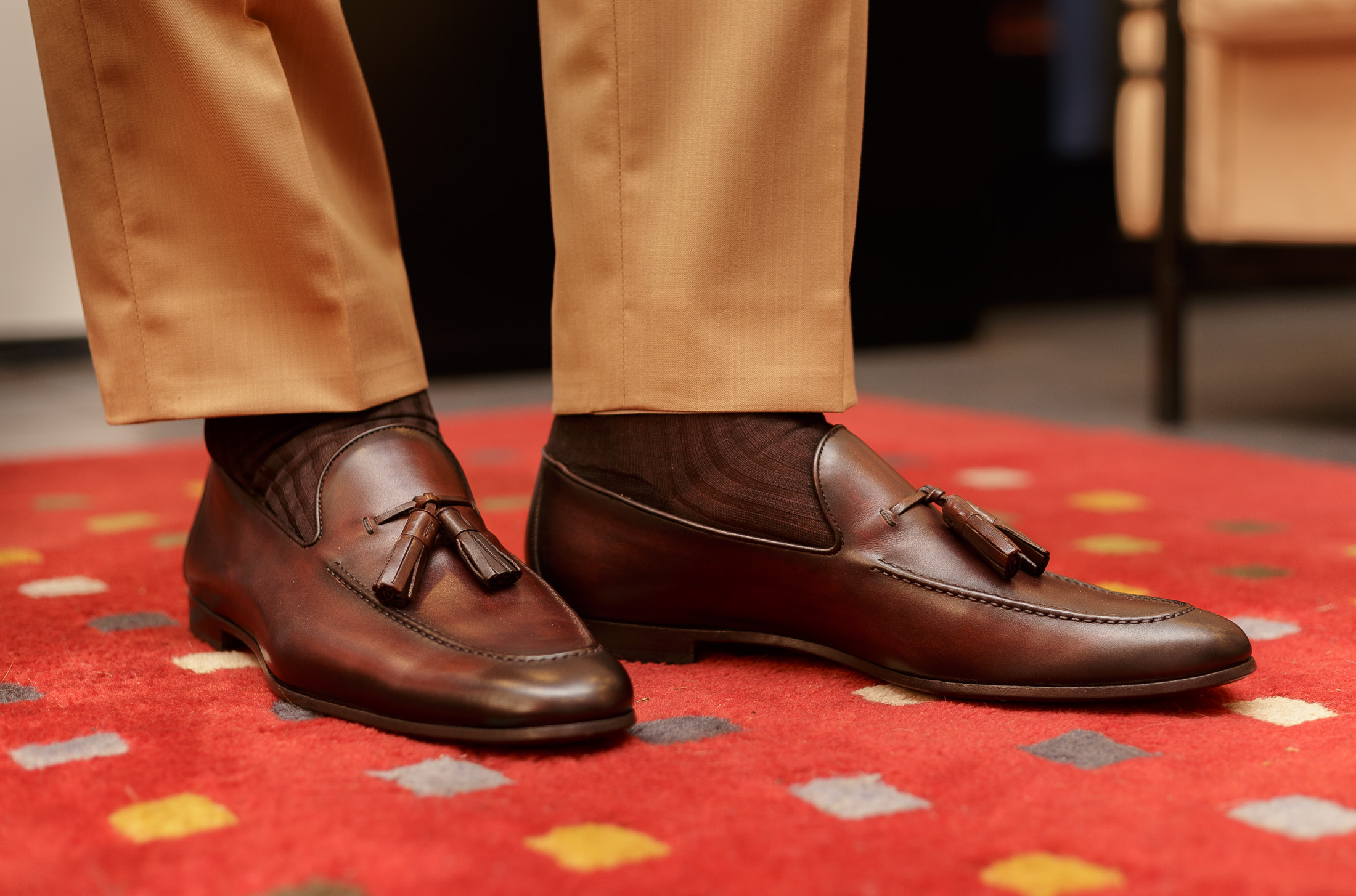 Classic Boutique Magnanni Dark Brown Tassel Loafers (€250)