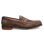 Cheaney hadley brown suede penny loafers side