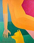 Kristi Kangilaski &quot;Õnnetu koer ja oranži kleidiga naine&quot; foto: Eesi Raa