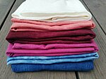 Samples of naturally dyed merino jersey