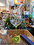 Hugo-Glas mit grünem Stiel, Holundergravur und Helix-Trinkhalm
