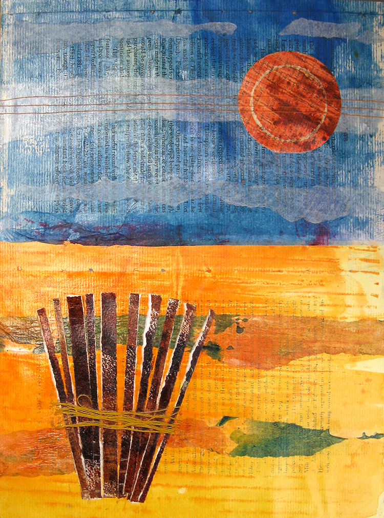 bondage under an alien sun (collage on card)  23x32  £125