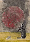 better late than never  (collage on card)  15x21cm  £75