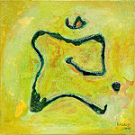 it just so happens yellow/green triptych  (mixed media on canvas, 30x30cm)   £390 for set of three