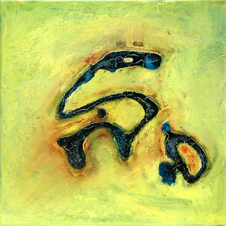 it just so happens yellow/green triptych  (mixed media on canvas, 30x30cm)   £390 for set of three