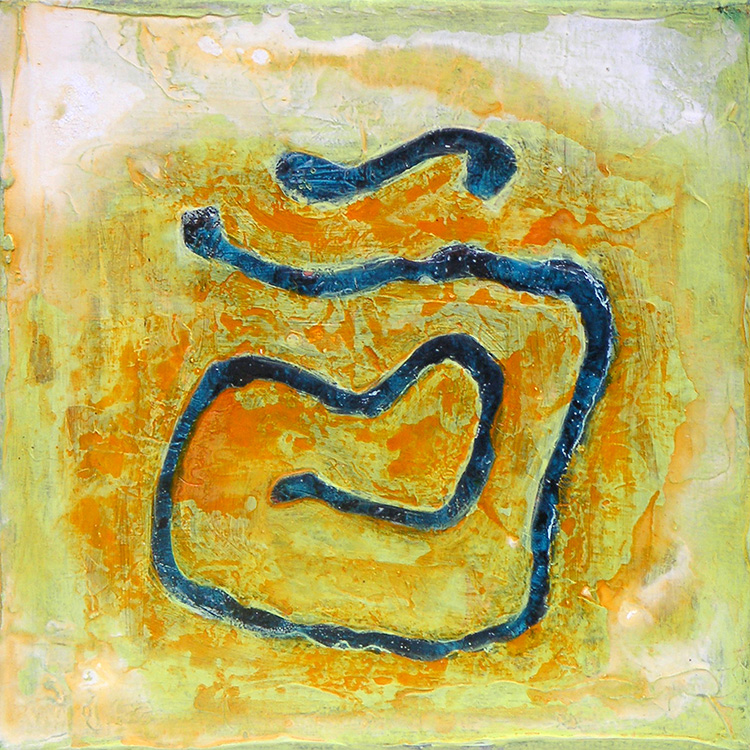 it just so happens yellow/green triptych  (mixed media on canvas, 30x30cm)   £390 for set of three