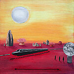 life on mars: the arrival of the railway  (40x40cm)   £175