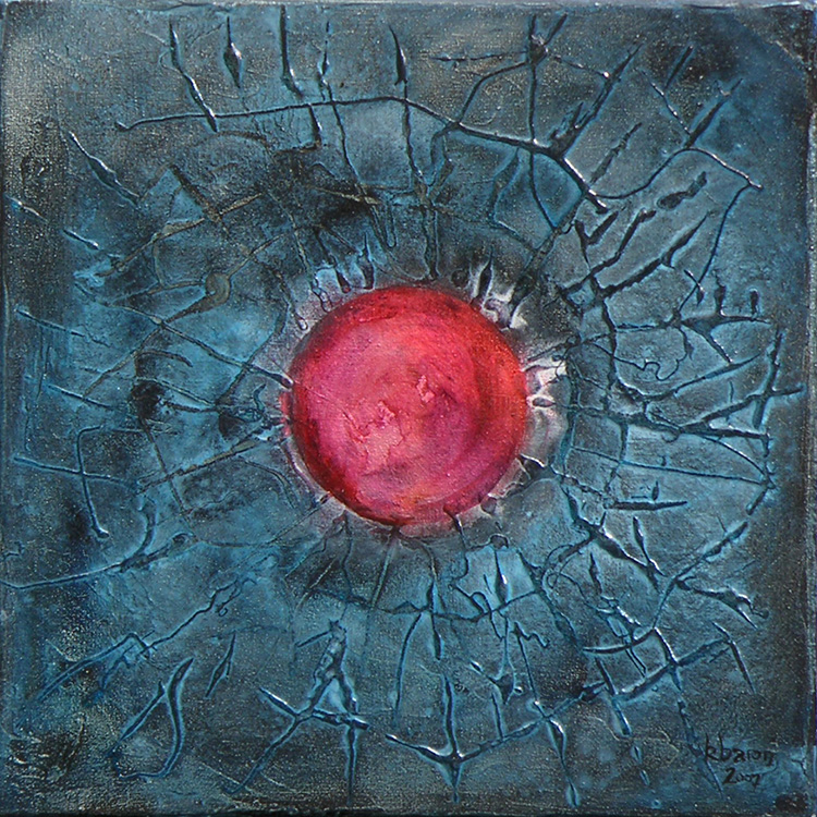 the miracle of creation X  (mixed media on canvas, 30x30cm)   £175