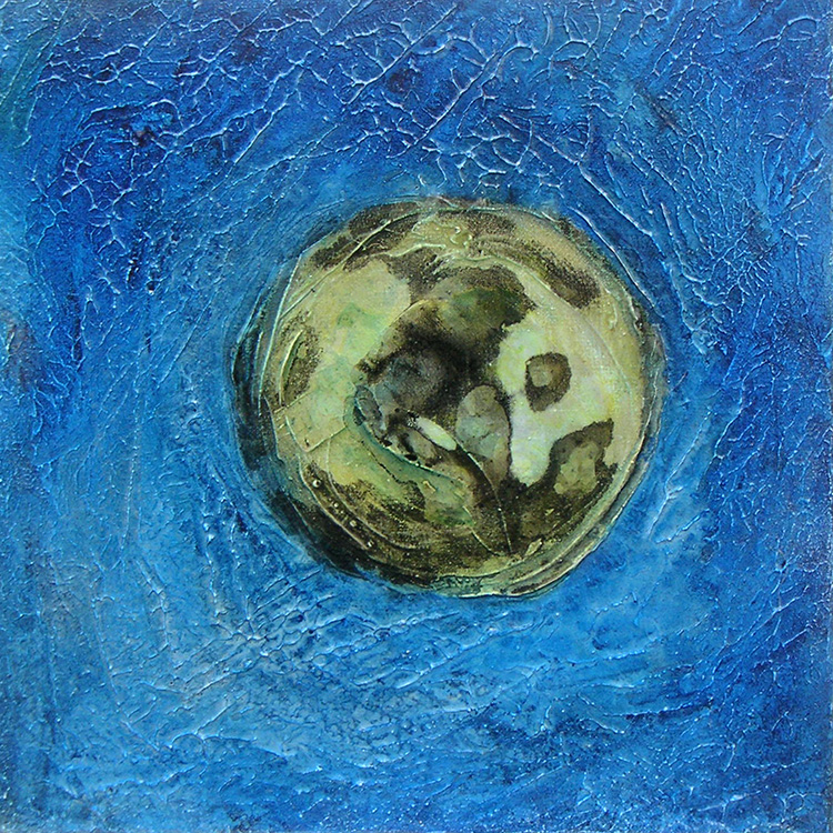 the miracle of creation IV   (mixed media on canvas,  30x30cm)   £175