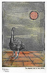 the elephant bird is now extinct (collage on copperplate etching) 10x15cm  £75