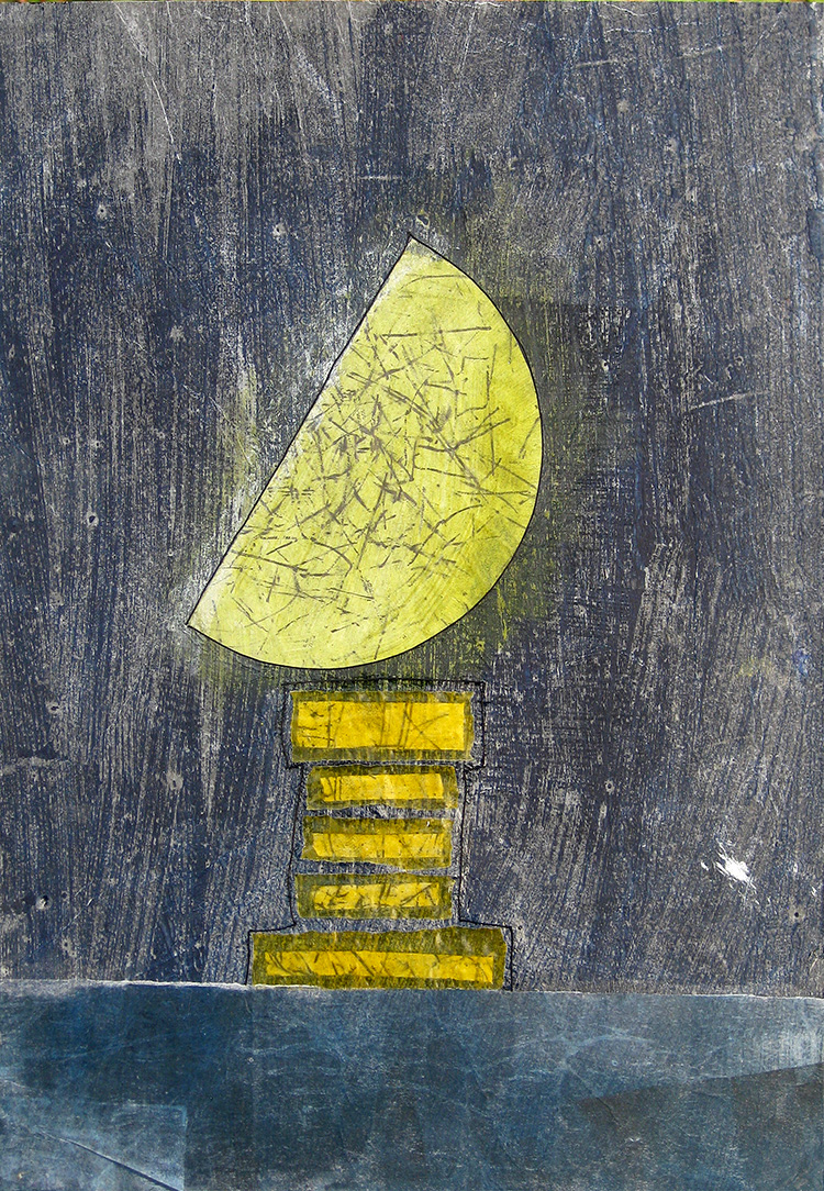 waiting for a new connection  (collage on card)  29x42cm    £175