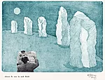 wherever he went he made friends (collage on aluminium plate etching)   19x28cm   £175