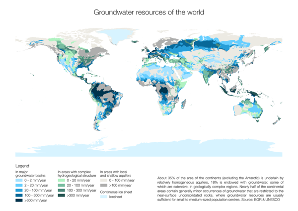 Day 27 (Topic: resources): Groundwater resources of the world. Groundwater is a scarce resource, yet vital for all life.